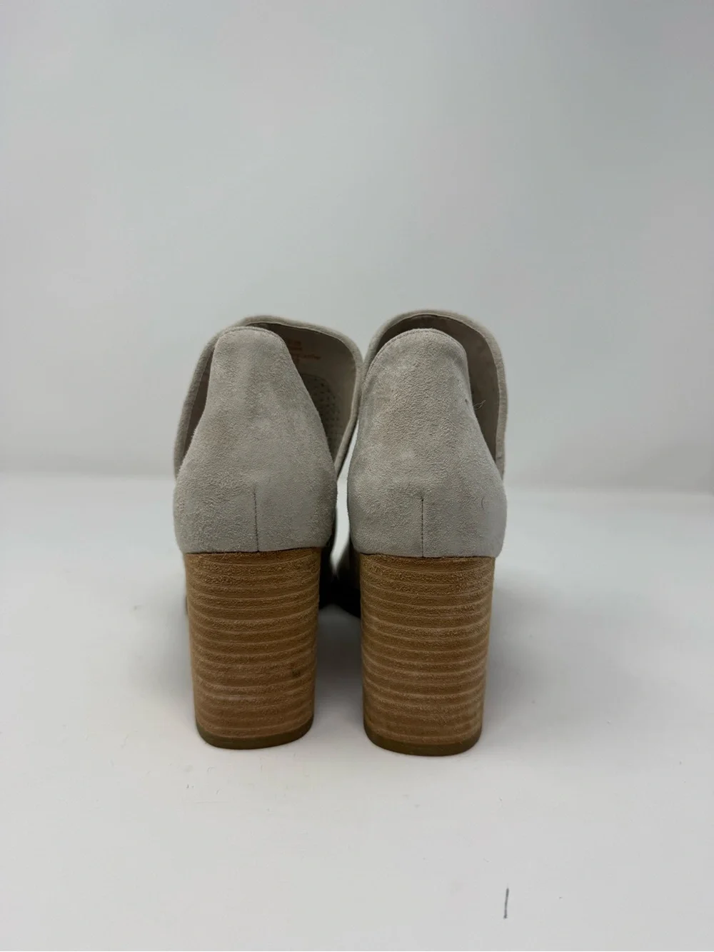 Cole Haan Light Taupe Perforated Peep-Toe Block Heels